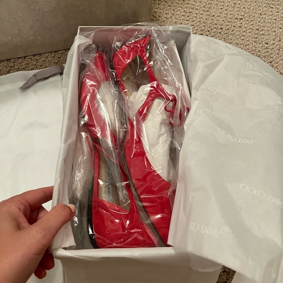 NIB Jimmy Choo Vanessa Flat in Red Suede - Picture 2 of 8